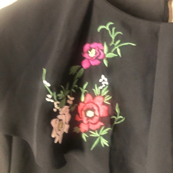 Zara Double Frill Embroidered Blouse - Picture 6 of 8